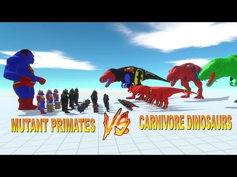 CARNIVORE DINOSAURS VS MUTANT PRIMATES  ANIMAL REVOLT BATTLE SIMULATOR ARBS