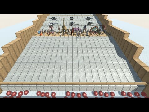 Marble Great Slide with Dinosaurs Apes and Mammals Animal Revolt Battle Simulator