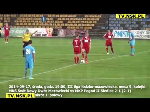 tv.nsk.pl 2014-09-17 MKS Świt Nowy Dwór Mazowiecki - MKP Pogoń II Siedlce 2-1 (2-1) skrót 1. połowa