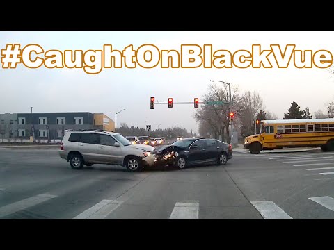 Head On Collision At An Intersection In Colorado #CaughtOnBlackVue
