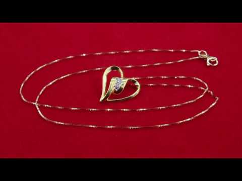 TELEIOS LUXE 18K GOLD 0.02CT DIAMONDS SEXY HEART NECKLACE - TL0000046
