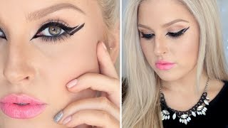 Bold Graphic Liner & Chaotic Lashes ♡ Glossy Pink Lips!