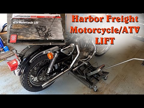 Motorcycle  ATV Lift  from Harbor Freight Unboxing, Assemble and First Use. Pittsburgh