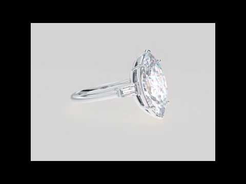 Platinum Marquise with Tapered Baguette 3-stone Diamond Ring