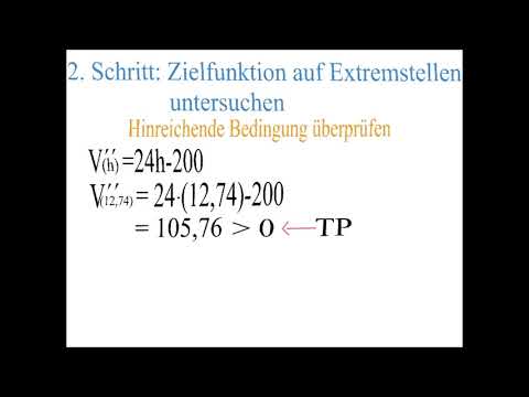 Extremwertaufgabe - Maximales Volumen einer Schachtel bei gegebener Fläche
