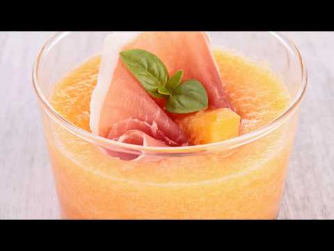 Recette : Gaspacho melon jambon