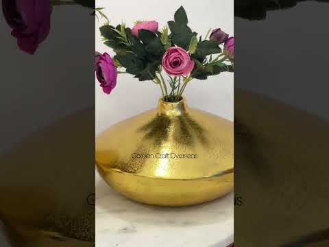 Splendid quality auminium gold plated flower vase for interi...