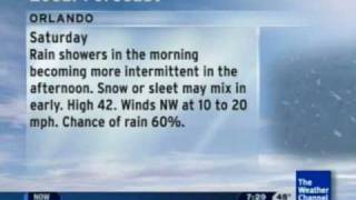 The Weather Channel - Local on the 8s (1/8/2010) - Snow in Orlando