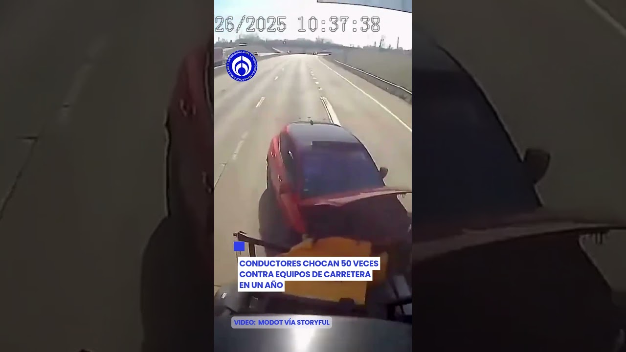 ¡De no creerse! Captan al menos 50 choques contra equipos de mantenimiento en carretera de EU