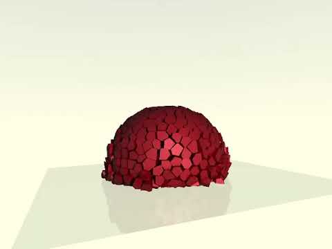 Discrete element simulation of fragmentation of non cohesive sphere