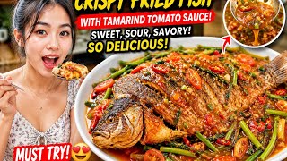🔥 Crispy Fried Fish with Tamarind Tomato Sauce! 🤤 The Flavor Is INSANE!