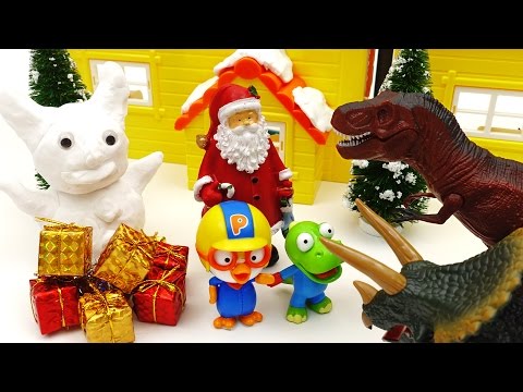 White Christmas Dinosaurs and Santa Claus's Mighty Snowman