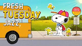 Tuesday Work Vibes with Snoopy 🎒🚌 | Smooth Jazz Playlist for Morning Work, Study & a Fresh Start