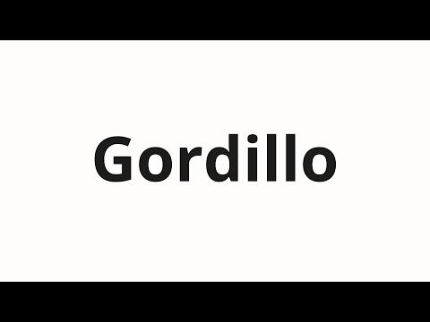 How to pronounce Gordillo