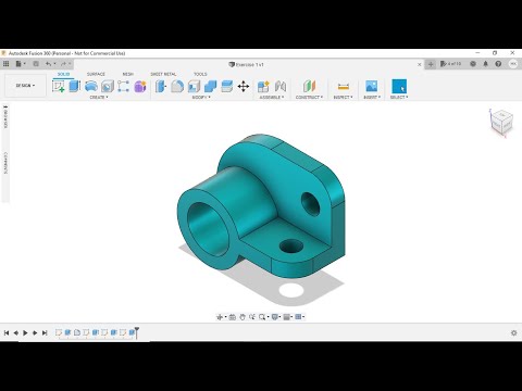 Fusion 360 Exercise 1 [Tutorial For Beginner]