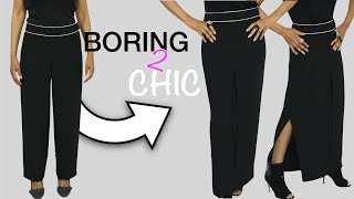 How To Turn a Pair Of Pants Into An Elegant Maxi Skirt with A Sexy SideSlit | @Colleen G Lea - FSBTV
