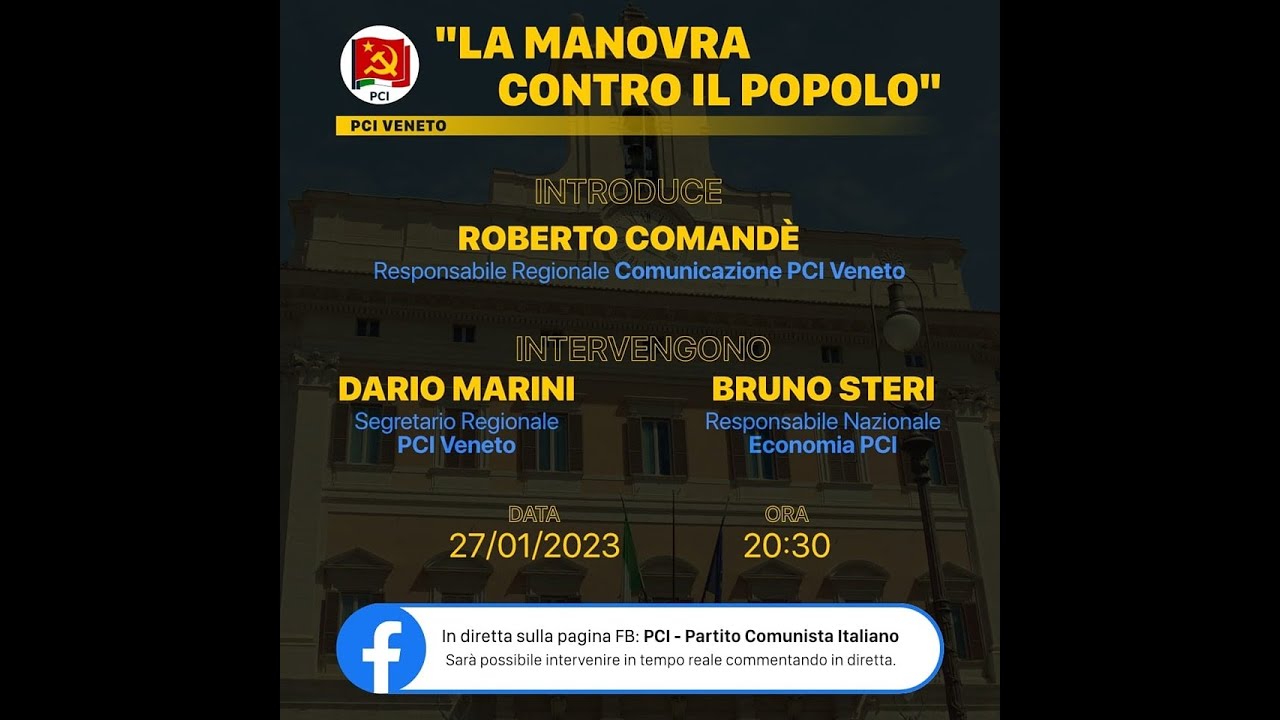 La manovra contro il popolo - Diretta del 27/01/2023