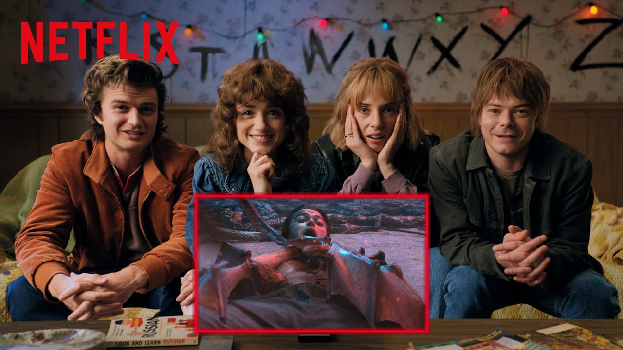 Joe, Natalia, Maya, and Charlie React to the Demobats Attack | Stranger Things | Netflix