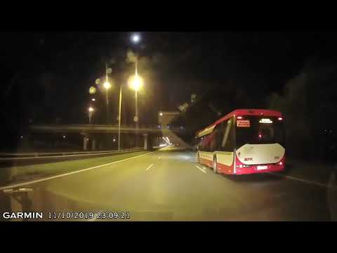 Poland. A trip at night from Częstochowa to Szczekociny. 10.2019
