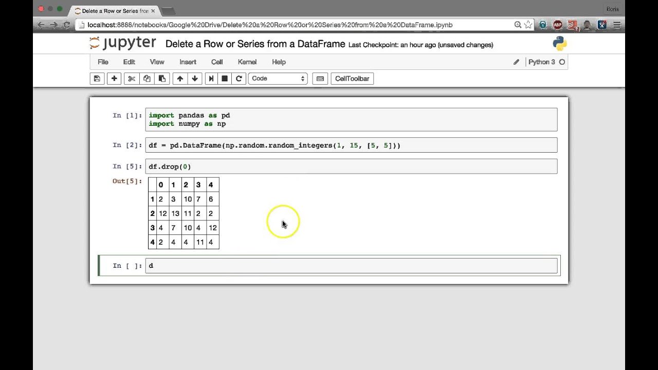 PANDAS TUTORIAL - Delete Rows or Series from a DataFrame