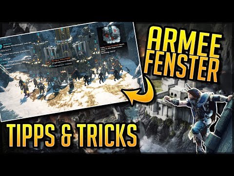 Schatten des Krieges Tipps deutsch - Armeefenster Guide - Shadow Of War Armee Steuerung