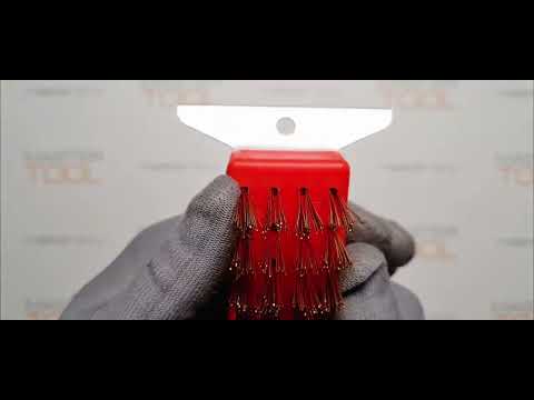 Щітка дротяна латунна YATO 4-ряди, 290мм, з ручкою + скребок