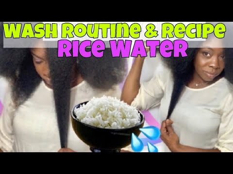 HOW TO MAKE RICE WATER SUPER HAIR GROWTH TREATMENT & RICE WATER WASH DAY ROUTINE on Natural Hair Video