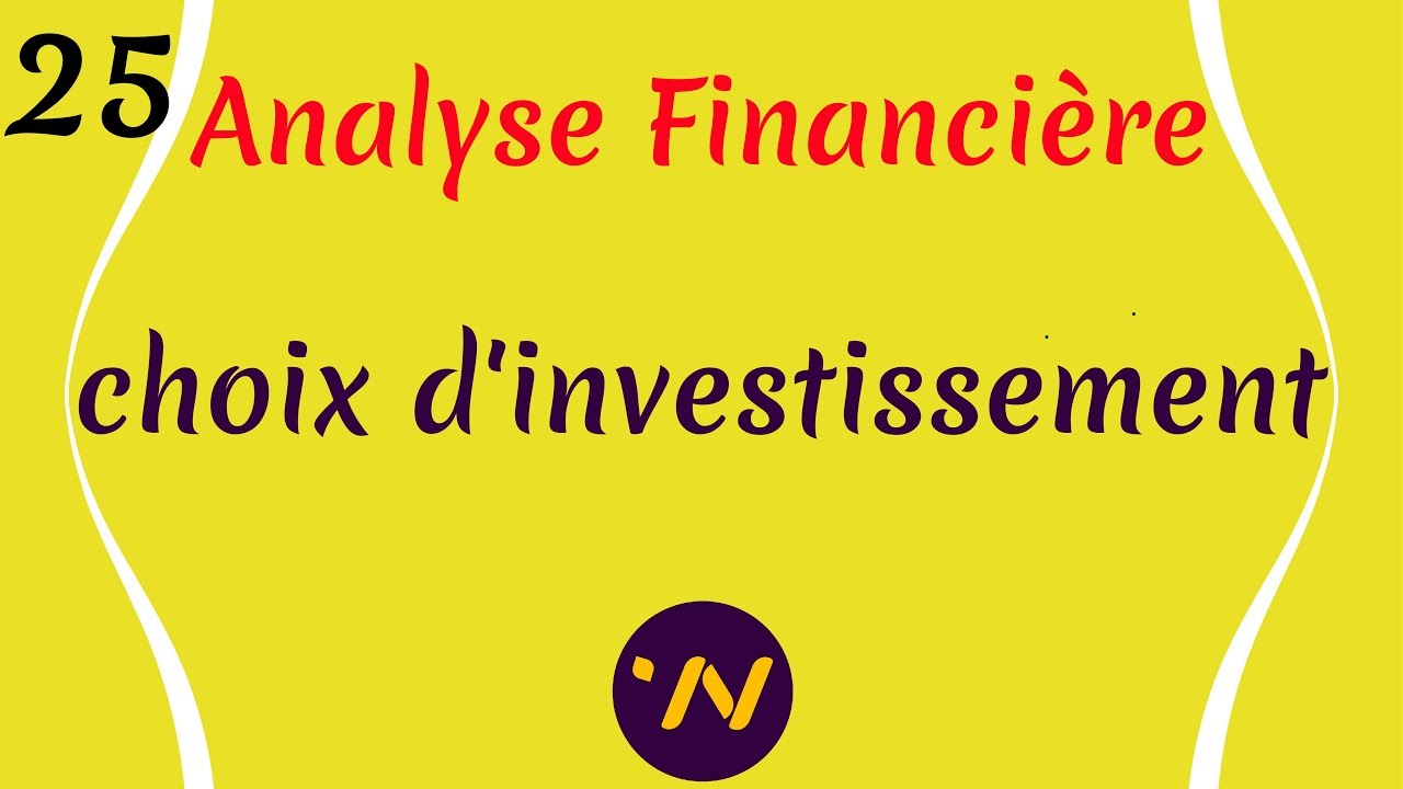 25_ Analyse financière choix d'investissement types d'investissements