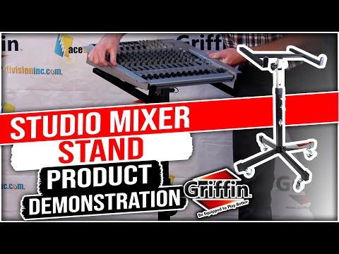 GRIFFIN Rolling Studio Mixer Stand DJ Cart (MobileTILT Series) – Standing Rack On Casters with Adjustable Height – Portable Mount Turntable Holder For Digital Drum Machine, Mixing Audio Music Gear image 15
