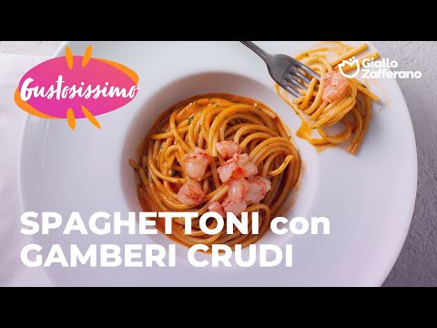 SPAGHETTONI con GAMBERI CRUDI...RICETTA da PROVARE!๐๐๐๐ฆ