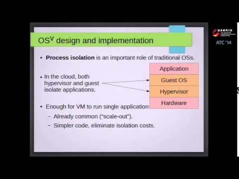 USENIX ATC '14 - OSv—Optimizing the Operating System for Virtual Machines