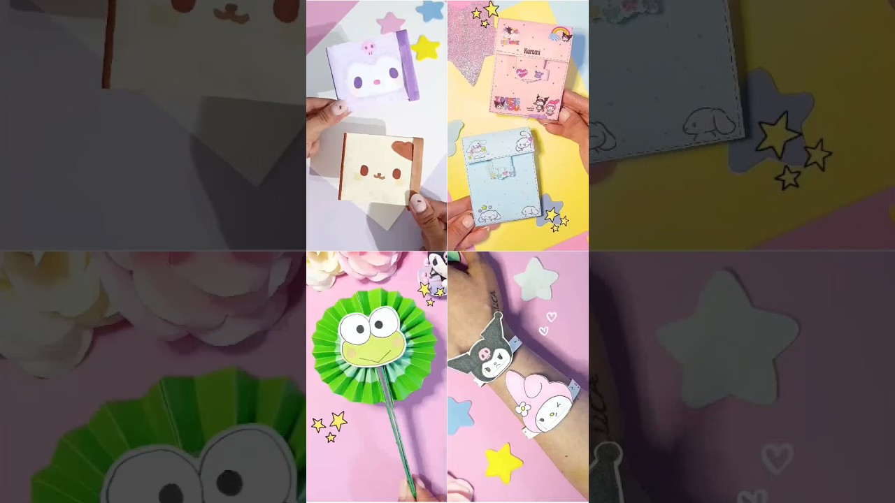 💫 4 Easy paper Crafts Sanrio 💫 #diy #tutorial #craft #art #sanrio #shorts