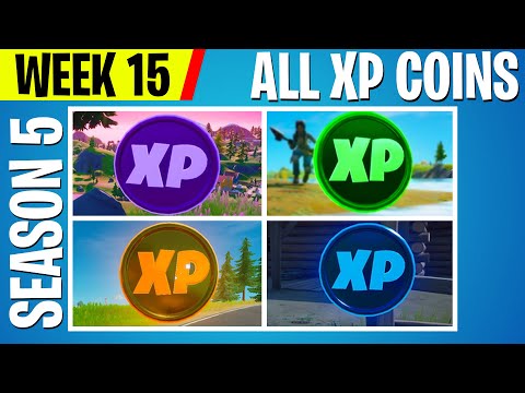 *ALL LOCATION* WEEK 15 - ALL 10 XP COINS LOCATIONS (Gold Green, Blue, Purple) - Season 5