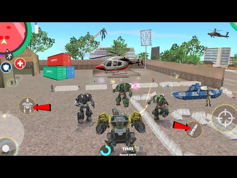 Rope Hero: Vice Town (BD Assault Machine Fight 3X Car Robot)Auto Robot in Base - Android Gameplay HD
