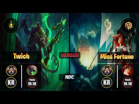Challenger TWITCH [Lethal Tempo] (ADC) VS  MISS FORTUNE - Challenger KR Patch 10.18