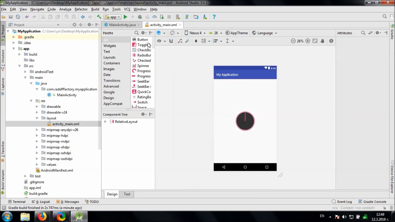 Using ClockAnimationView library in Android Studio
