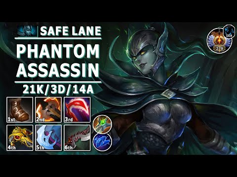 Phantom Assassin Safe Lane Carry | 7.32c | Pos 1 PA Play | Dota 2 Immortal Gameplay