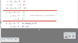 Solving a System of Linear Equations -- Row Echelon Form