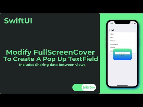 Xcode SwifUI - Modifying FullScreenCover - removing its background to create a Pop Up TextField