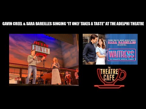 Gavin Creel and Sara Bareilles singing "It only takes a taste" at the Waitress diner in London