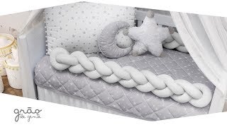 Quarto de Bebê Trança Estrelinhas e Pompons Branco | Grão de Gente