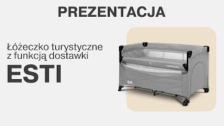 Dětská cestovní postýlka CARETERO ESTI se stahovací bočnicí, grey