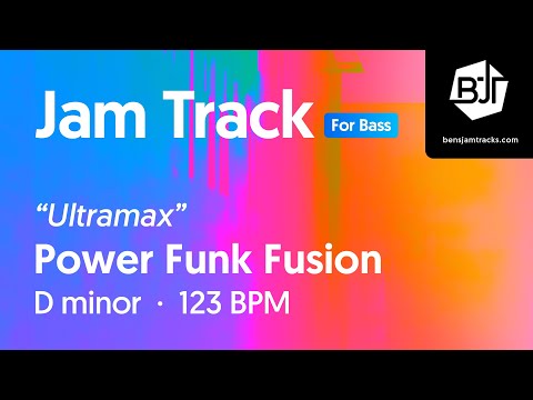 Power Funk Fusion Jam Track in D minor (for bass) "Ultramax" - BJT #73