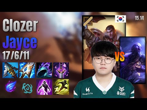 Clozer Mid Jayce vs Ryze lol KR solo rank Full Game 15.14 | 클로저 제이스 vs 라이즈