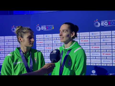 Gabriela Stoeva and Stefani Stoeva, women's doubles gold medallists at the European Games 2023
