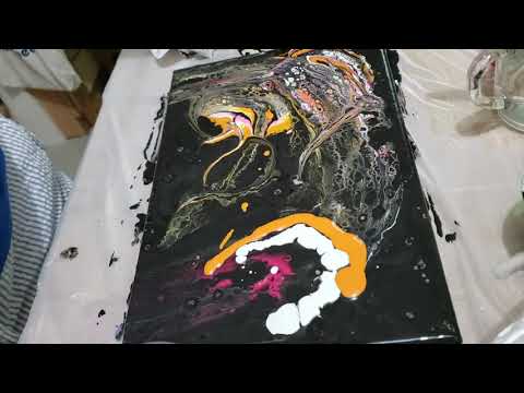 "Galaxy Black Hole"  Mom Art Acrylic Pouring