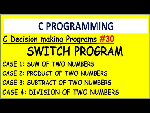 Basic C Program Using Switch Arithmatic Operations