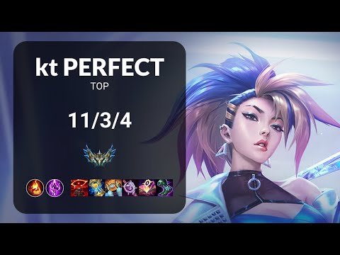 kt PerfecT Akali vs Singed TOP - KR CHALLENGER Patch 13.17
