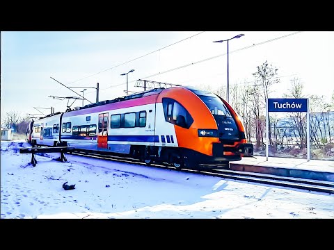 [134]❄️EN99-001 + EN99-004 jako Regio wjeżdża na stację w Tuchowie